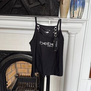 Bebe‎ Sport Black Strappy Tank. NWT retail 44